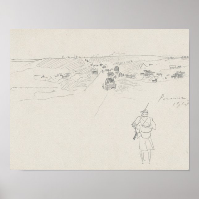 John Singer Sargent - Road at Peronne Poster (Front)