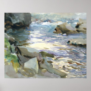 John Singer Sargent - Stream and Rocks Poster