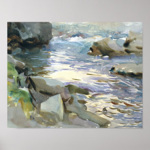 John Singer Sargent - Stream and Rocks Poster