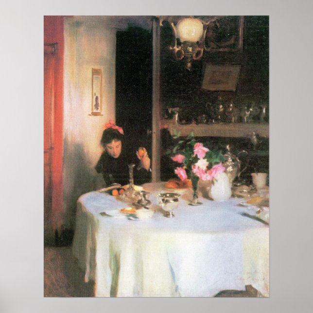 John Singer Sargent - The breakfast table Poster (Front)