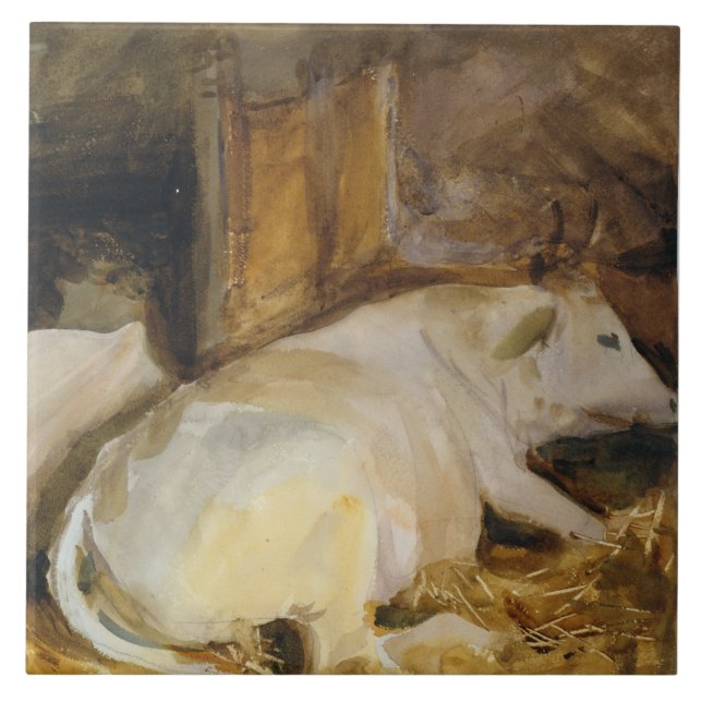 John Singer Sargent - Three Oxen Ceramic Tile (Front)