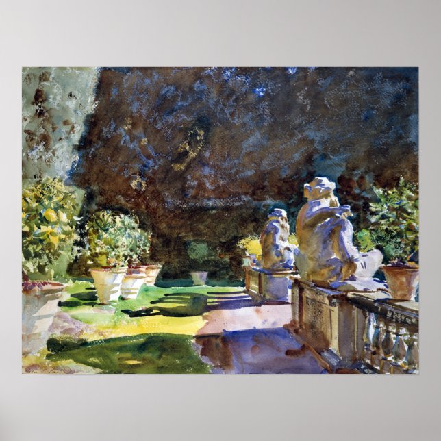 John Singer Sargent Villa di Marlia, Lucca A Fount Poster (Front)