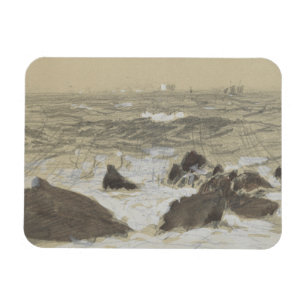 John Singer Sargent - Waves Breaking on Rocks Magnet