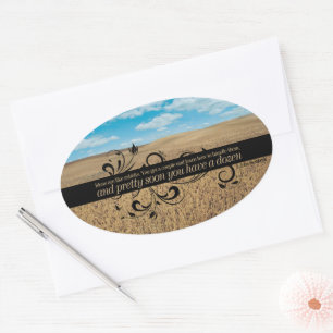 John Steinbeck Inspirational Quote "Ideas" Oval Sticker