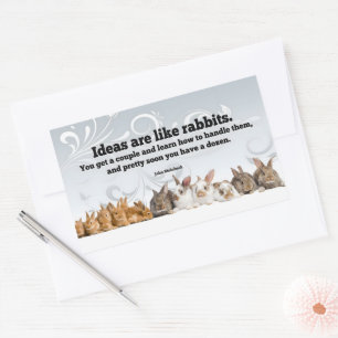 John Steinbeck Inspirational Quote "Ideas" Rectangular Sticker