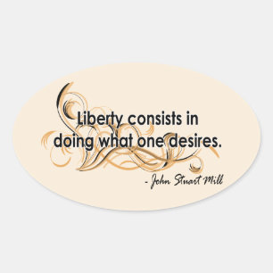 John Stuart Mill Oval Sticker