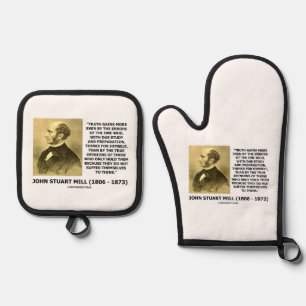 John Stuart Mill Truth Gains More Think Quote Oven Mitt & Pot Holder Set