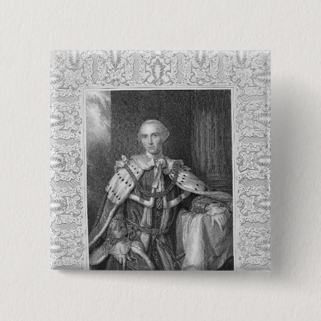 John Stuart, Third Earl of Bute, engraved 15 Cm Square Badge (Front)