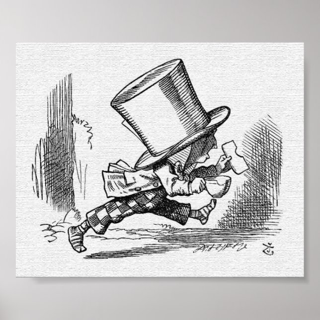 John Tenniel The Mad Hatter Alice in Wonderland Poster (Front)