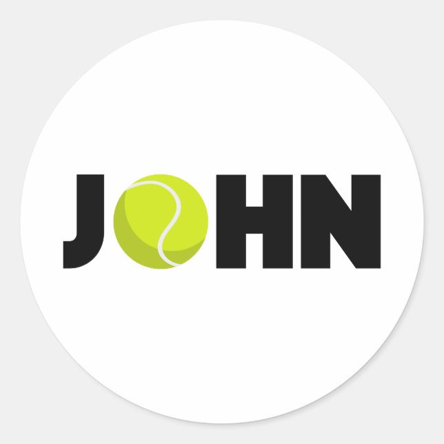 John Tennis Classic Round Sticker (Front)