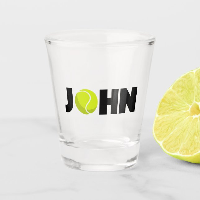 John Tennis Shot Glass (Front)