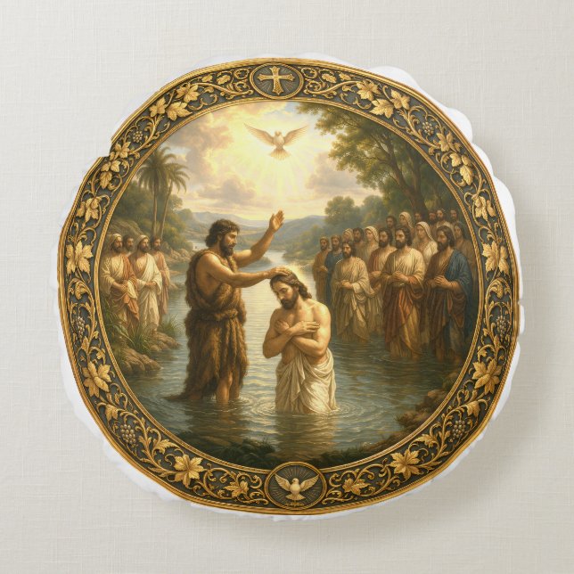 John The Baptist  Round Cushion (Front)