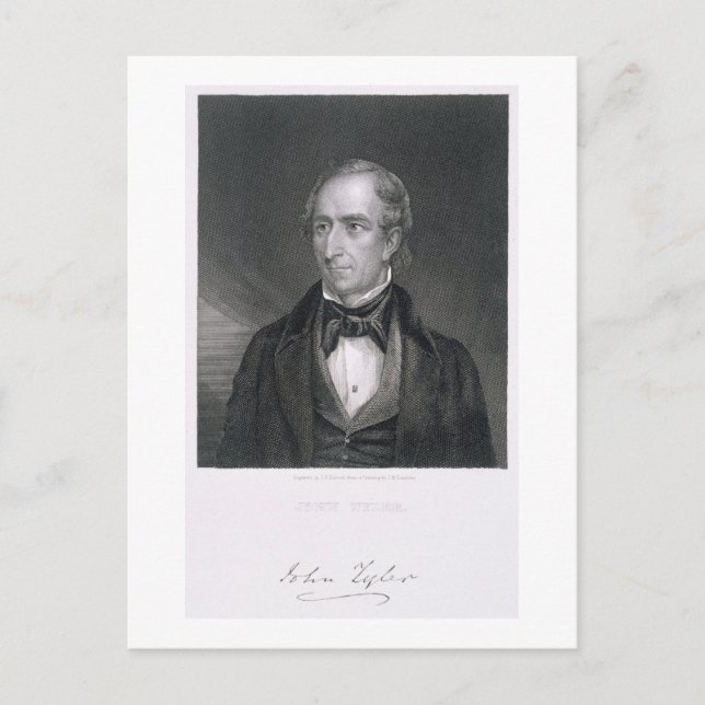John Tyler, engraved by John B. Forrest (1814-70) Postcard (Front)