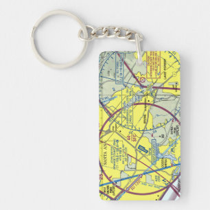 John Wayne Airport chart / taxi diagram Key Ring