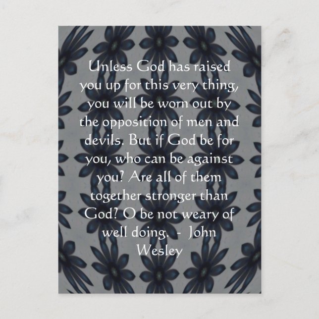 John Wesley Inspiration Quote With Amazing Design Postcard (Front)