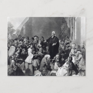 John Wesley preaching Postcard