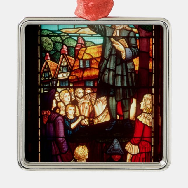 John Wesley  Preaching the Gospels in England Metal Ornament (Front)