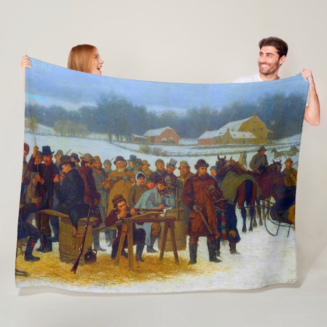 John Whetten Ehninger Turkey Shoot 1879 Fleece Blanket (In Situ)