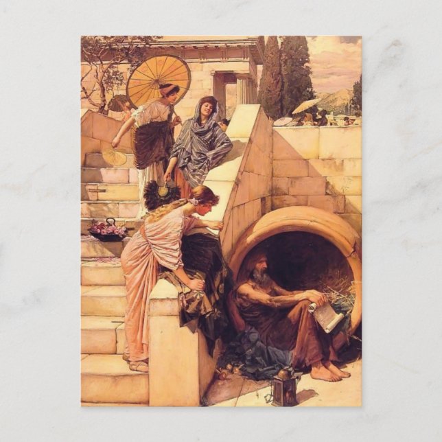 John William Waterhouse- Diogenes Postcard (Front)
