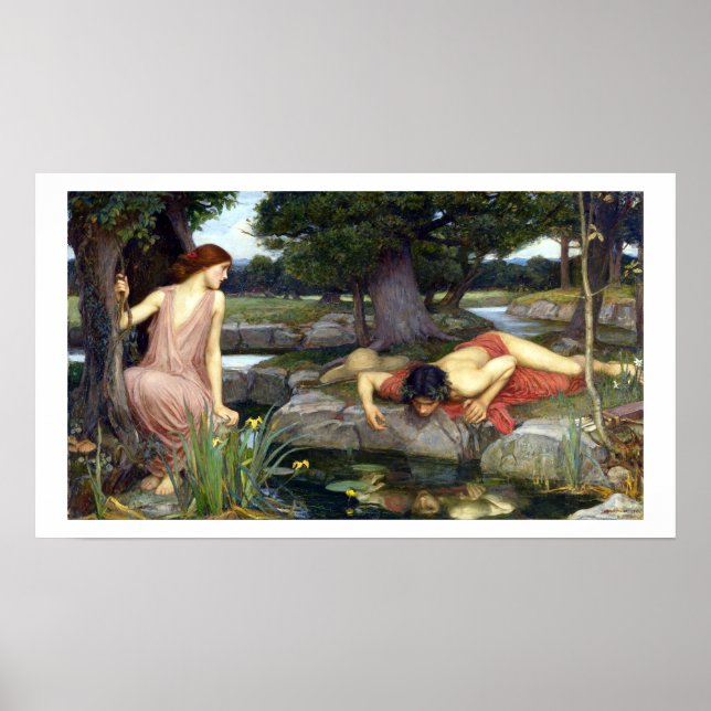 John William Waterhouse Echo and Narcissus Poster (Front)