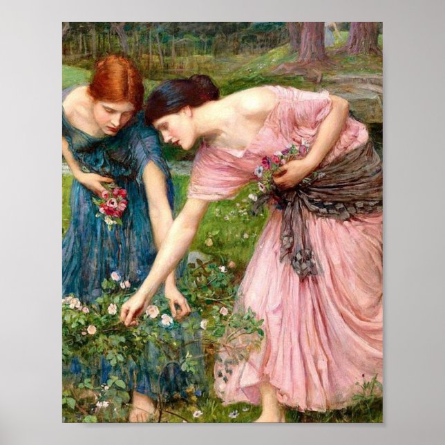 John William Waterhouse Gather Ye Rosebuds Poster (Front)