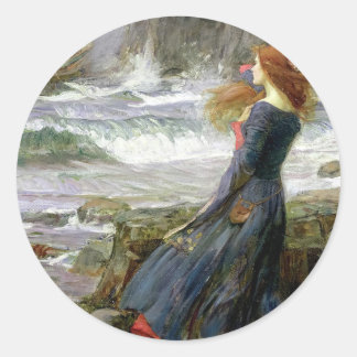 John William Waterhouse Miranda The Tempest Classic Round Sticker