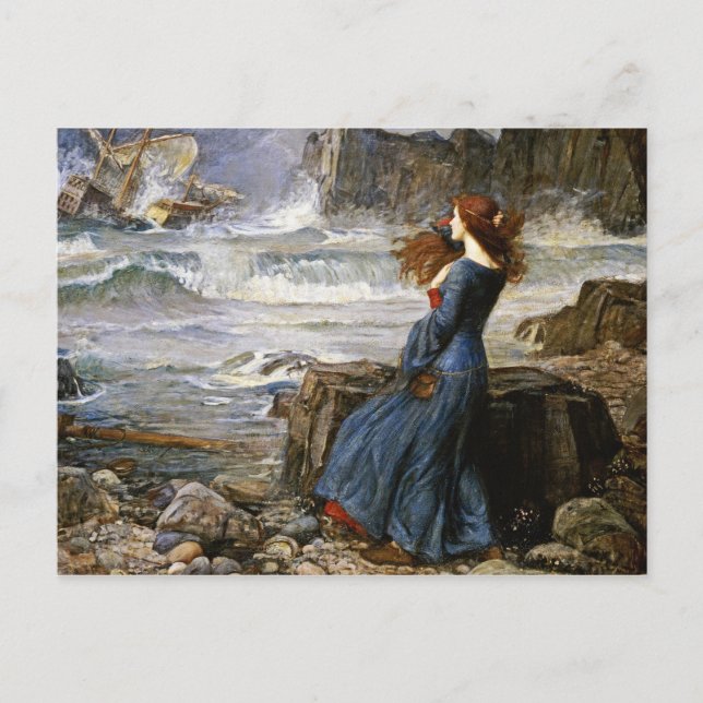 John William Waterhouse - Miranda - The Tempest Postcard (Front)