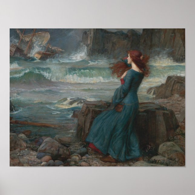 John William Waterhouse - Miranda - The Tempest Poster (Front)