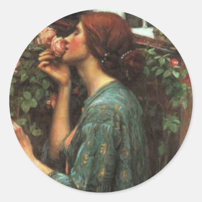 John William Waterhouse, My Sweet Rose (1903) Classic Round Sticker (Front)