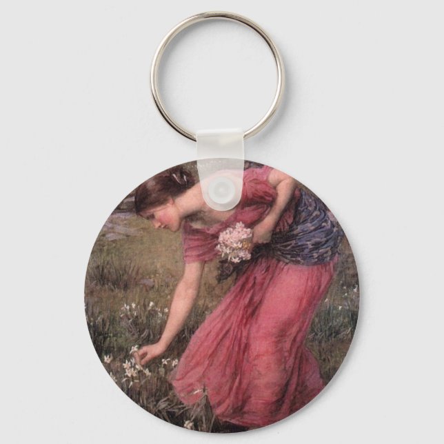 John William Waterhouse - Narcissus - Fine Art Key Ring (Front)