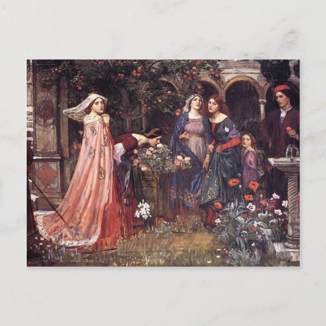 John William Waterhouse- The Enchanted Garden Postcard (Front)