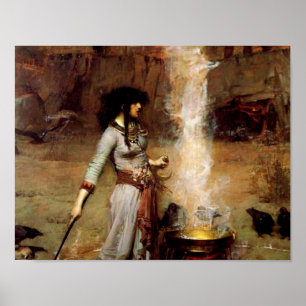 John William Waterhouse The Magic Circle Poster