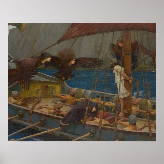 John William Waterhouse - Ulysses and the Sirens Poster (Front)