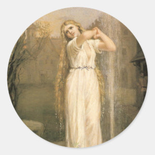 John William Waterhouse Undine Ondine Water Nymph Classic Round Sticker