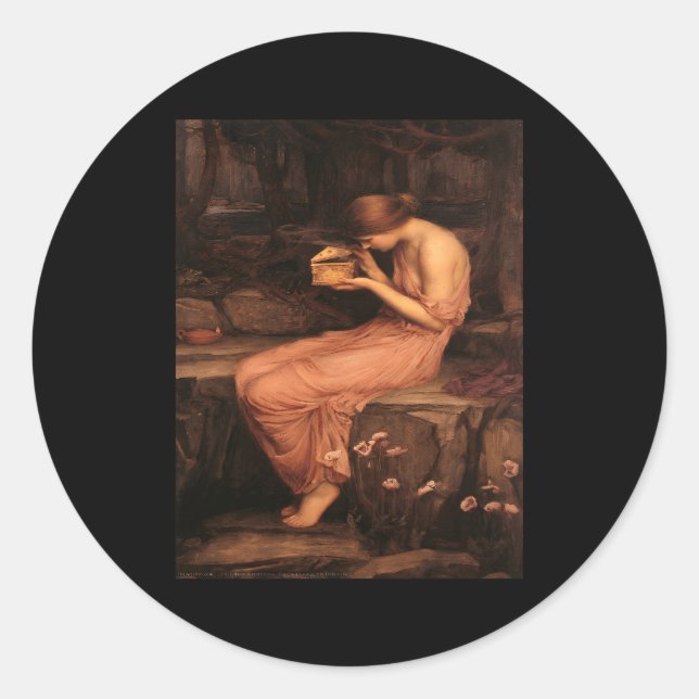John William Waterhouse'S Psyche Opening The Golde Classic Round Sticker (Front)