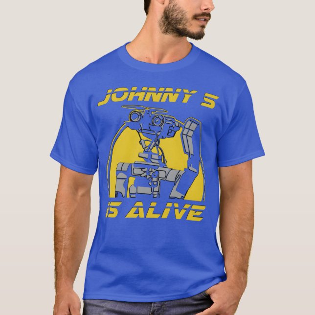 Johnny 5 is Alife Robots 80s Movie Gift Ideas retr T-Shirt (Front)