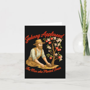 Johnny Appleseed Day September 26th Retro Tree  Card