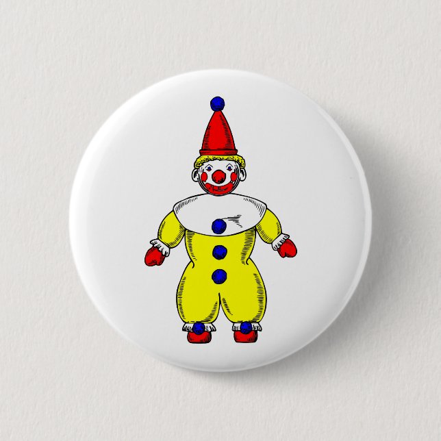 Johnny Automatic Clown Cartoon 6 Cm Round Badge (Front)