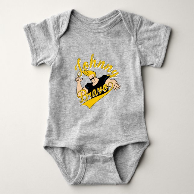 Johnny Bravo Athletic Graphic Baby Bodysuit (Front)