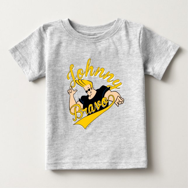 Johnny Bravo Athletic Graphic Baby T-Shirt (Front)