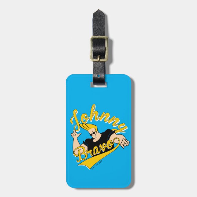 Johnny Bravo Athletic Graphic Luggage Tag (Front Vertical)