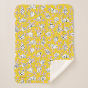 Johnny Bravo Characters Pattern Sherpa Blanket