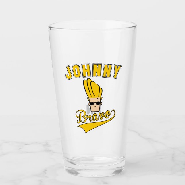 Johnny Bravo Collegiate Graphic Glass (Front)
