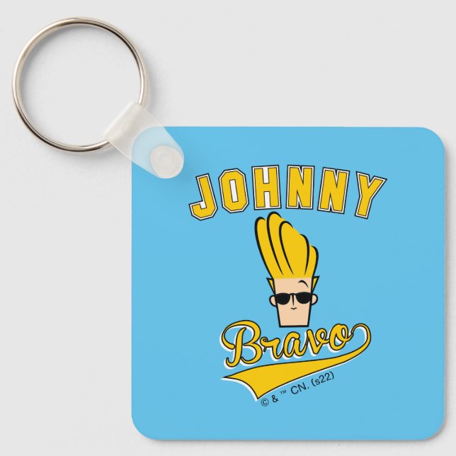 Johnny Bravo Collegiate Graphic Key Ring (Front)