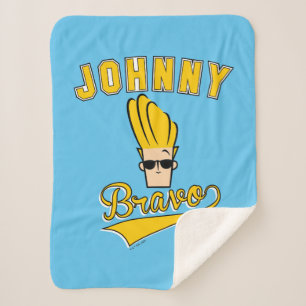 Johnny Bravo Collegiate Graphic Sherpa Blanket
