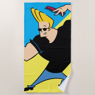Johnny Bravo Combing Hair Beach Towel
