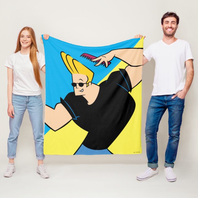 Johnny Bravo Combing Hair Fleece Blanket (In Situ)