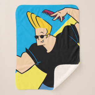Johnny Bravo Combing Hair Sherpa Blanket