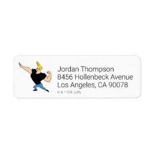 Johnny Bravo Flexing Return Address Label