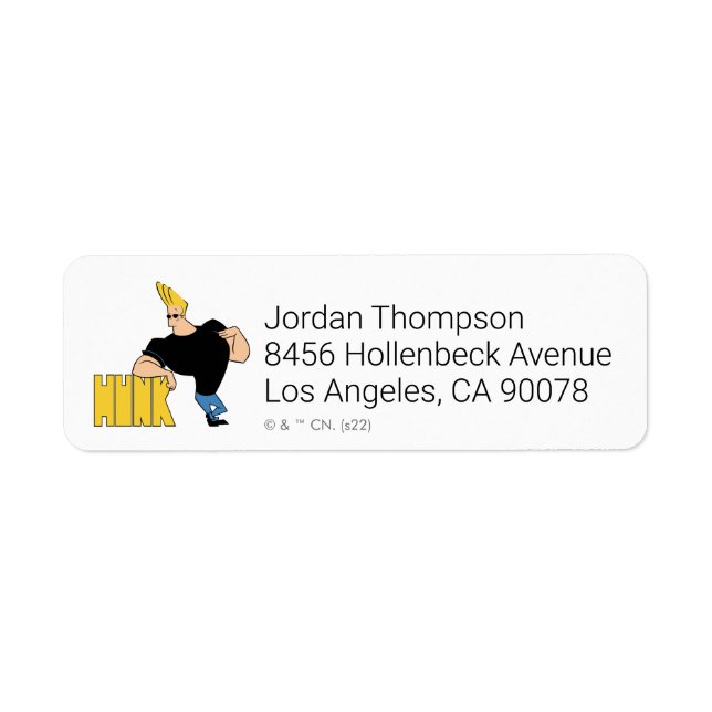Johnny Bravo - Hunk Return Address Label (Front)
